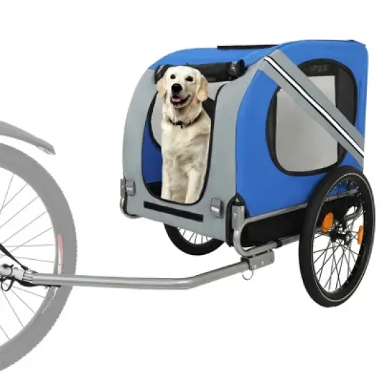 XINGHANZHENXUAN Large Folding Bike Trailer for Dogs, All-Terrain Pet Carrier for Cycling, Jogging, Camping, Outdoor Adventures image {1}
