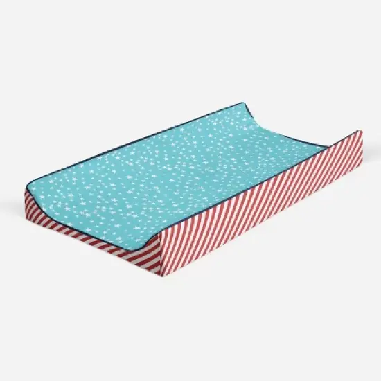 Bacati - Space Multicolor Boys Cotton Blue Stars Changing Pad Cover image {6}