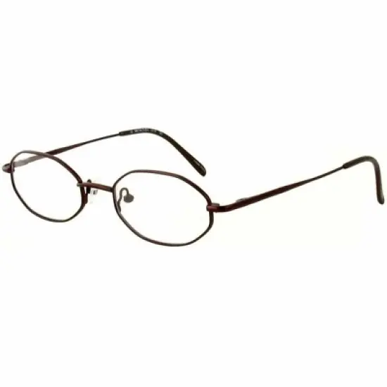 Metal Flex by Vivid 1015 Designer Reading Eye Glasses in Brown 46mm +2.00 | Ladies | Oval Shape | X-Small Fit image {1}