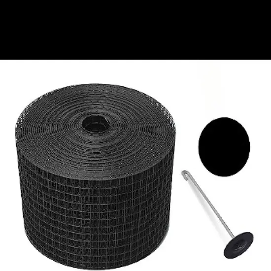 flybold PVC Coated Wire Mesh Critter and Solar Panel Bird Guard with Galvanized Steel Roll Kit , 6in X 100ft and 80 Fastener Wire Mesh Clips image {1}