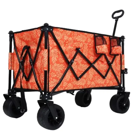 Collapsible Foldable Extended Wagon with 480lbs Weight Capacity, Heavy Duty Folding Utility Garden Cart with image {5}