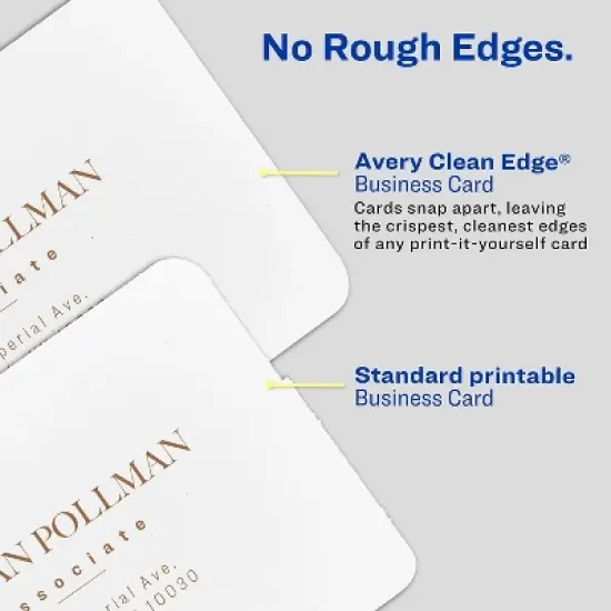 Avery Clean Edge Laser Square Cards with Rounded Corners 2 1/2" x 2 1/2" White 20 Sheets/Pack 180 image {3}
