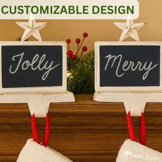 Park Designs Chalkboard Stocking Hanger White - Set of 2 image {3}