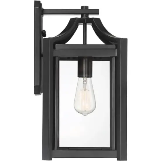 Franklin Iron Works Rockford Rustic Farmhouse Outdoor Wall Light Fixture Black 16 1/4" Clear Beveled Glass for Post Exterior Barn Deck House Porch image {5}