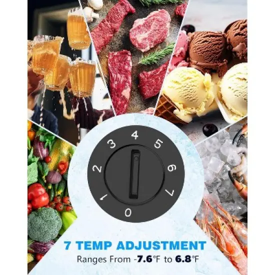 ZAFRO 1.8 Cu. Ft Chest Freezer with Removable Basket and Bottom Drain , Deep Freezer, Adjustable 7 Thermostat for Home/Apartment, image {6}