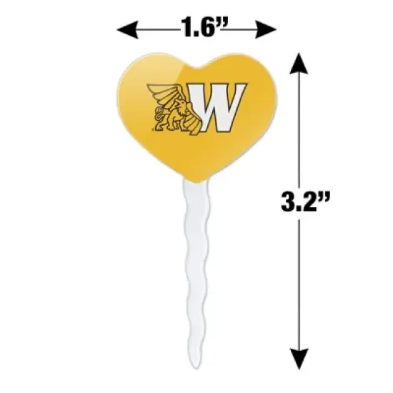 Missouri Western State University Primary Logo Heart Love Cupcake Picks Toppers Decoration Set of 6 image {5}