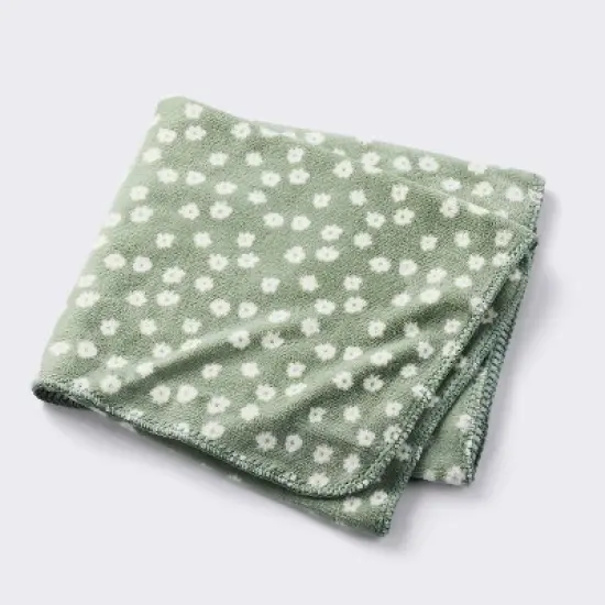 Plush Baby Blanket - Green Floral - Cloud Island&trade; image {4}