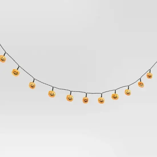 20ct LED Battery Operated Iridescent Pumpkin Halloween Indoor Outdoor Novelty String Lights Black/White - Hyde and EEK! Boutique&trade; image {2}