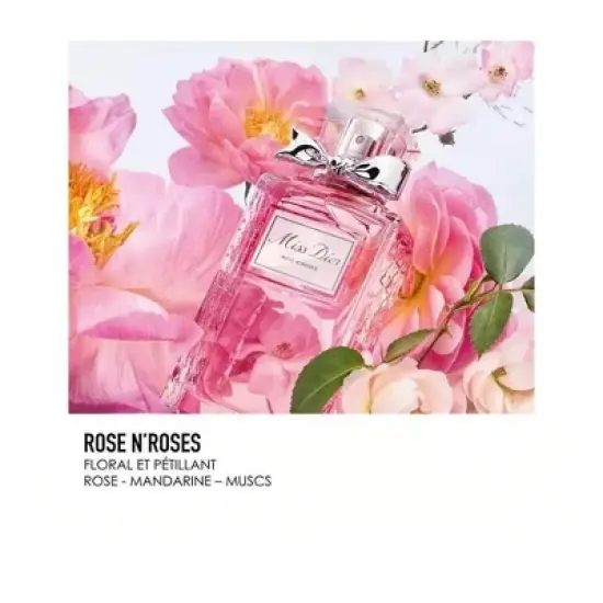 Christian Dior Miss Dior Rose N'Roses Eau De Toilette 50ml/1.7oz Elegant Feminine Scent Perfect Gift For Women, Girlfriend, Mother image {2}