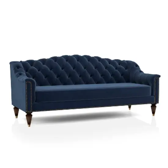 Fawne Camelback Sofa Blue - Furniture Of America image {2}