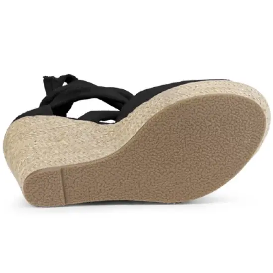 Perphy Lace Up Espadrilles Wedge Heels Sandals for Women image {4}