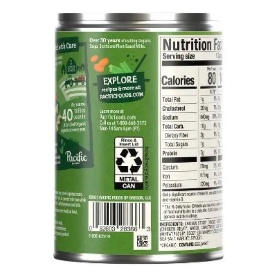 Pacific Foods Organic Chicken Noodle Soup - 16.1oz image {9}