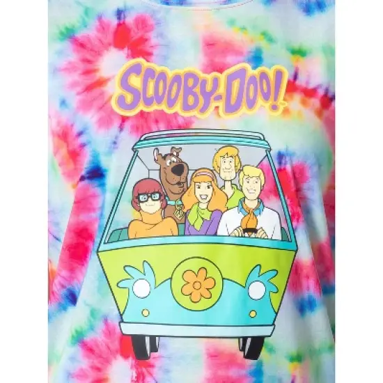 Scooby-Doo Womens' Mystery Machine Tie Dye Sleep Pajama Set Short Multicolored image {2}