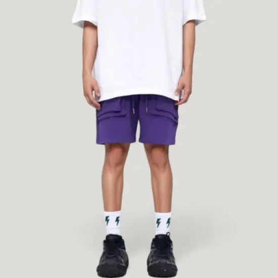 Anna-Kaci Active Men's Multi-Pocket Drawstring Waist Relaxed Fit Casual Cargo Shorts with Zipper Details image {1}