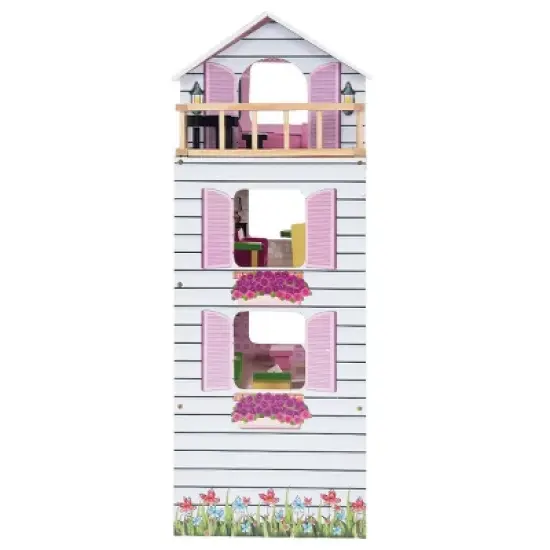 Costway Doll Cottage Dollhouse w/ Furniture Kids Wood House Playset Children Toy image {6}
