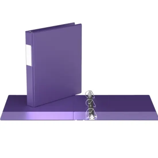 Davis Group 6pk 1" Premium Economy D Ring Binders Purple: Hard Cover, 225 Sheet Capacity, 2 Pockets, Polypropylene image {1}
