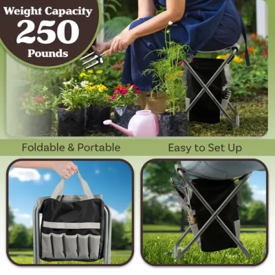 Gardening Tool Set and Stool, Gray image {6}