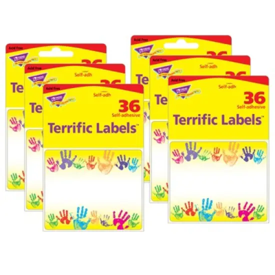 TREND Rainbow Handprints Terrific Labels, 36 Per Pack, 6 Packs image {3}
