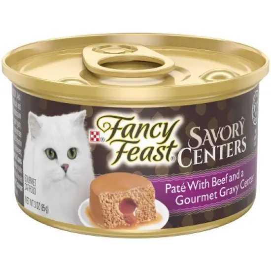Purina Fancy Feast Savory Centers Pat&eacute; Gourmet Wet Cat Food with Beef and a Gourmet Gravy Center - 3oz image {3}