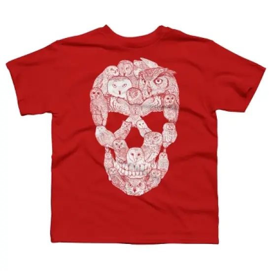 Boy's Design By Humans Sketchy Owl Skull By Dinny T-Shirt image {3}