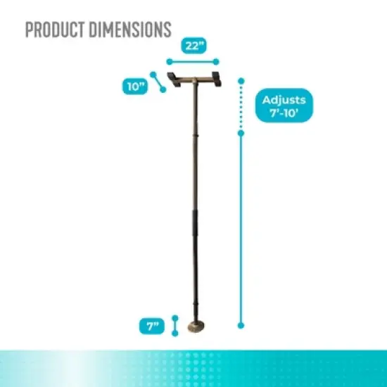 Signature Life Sure Stand Straight Security Pole, Tension-Mounted Floor to Ceiling Grab Bar image {7}