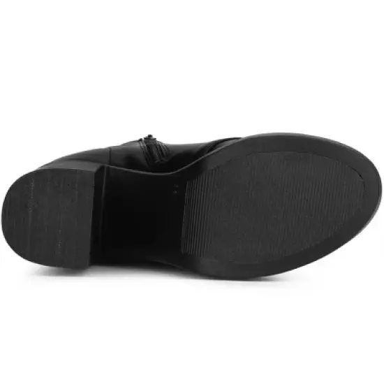 Allegra K Women's Platform Lace Up Chunky Heels Combat Boots image {5}