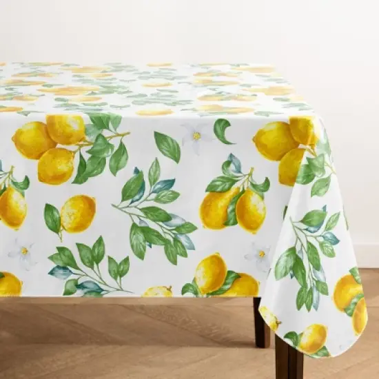 Elrene Vintage Lemon and Citrus Blooms Printed Vinyl Indoor/Outdoor Tablecloth - Elrene Home Fashions image {4}