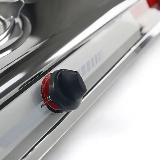 XtremepowerUS Dual Burner Stove Portable Brass Burner Propane LPG with Regulator image {2}