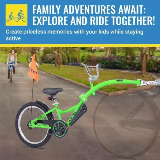 KaZAM Co-Pilot Bike Trailer - 20 Inch Bike Trailer w/ Adjustable BMX Stem & Handlebar - Lightweight Aluminum Frame - Perfect for Family Rides image {6}