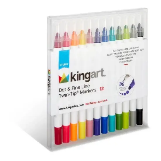 KINGART Dot Tip Markers 12 Colors image {4}