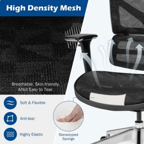 Costway Ergonomic Mesh Office Chair Adjustable High Back Chair w/ Lumbar Support image {8}