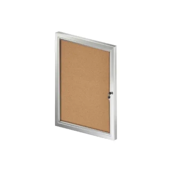 Azar Displays Small Enclosed Cork Bulletin Board w/ Lock & Key image {1}