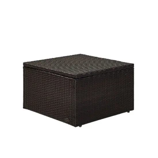 Palm Harbor Outdoor Wicker Ottoman - Sand - Crosley image {6}