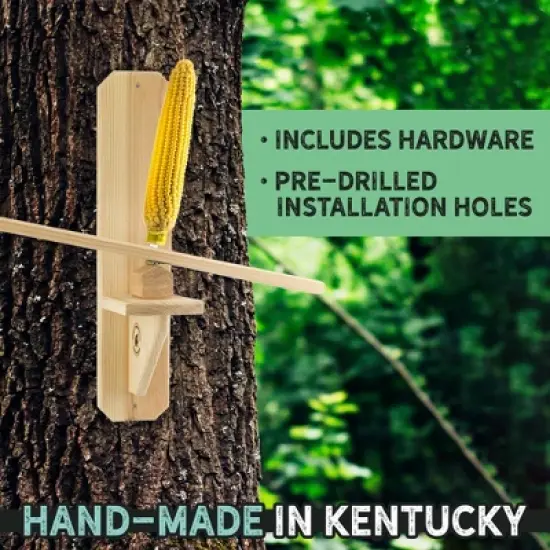 Uncle Dunkels Teeter Totter Squirrel Feeder; Rustic Handmade Squirrel Corn Cob Seesaw image {7}