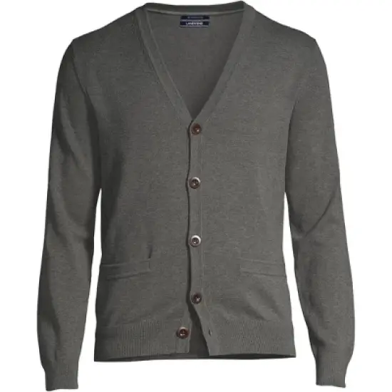 Lands' End Men's Fine Gauge Supima Cotton V-Neck Cardigan Sweater image {4}