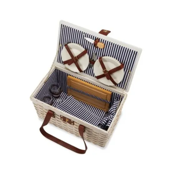 Twine Tahoe Outdoor Picnic Basket with Lid and Handle, Four Person Picnic Basket with Accessories Picnic Equipment 28-Piece Set image {8}