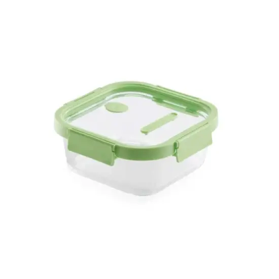 Lekue 100% Airtight Square Glass Food Storage Container, 37 oz image {3}