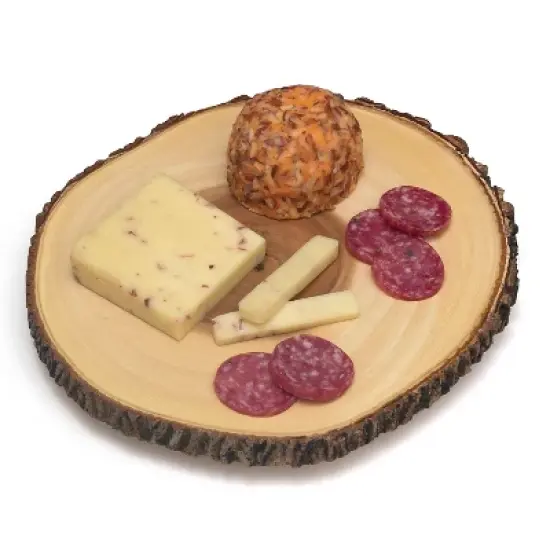 Lipper International 13-15in Acacia Tree Bark Footed Server image {2}