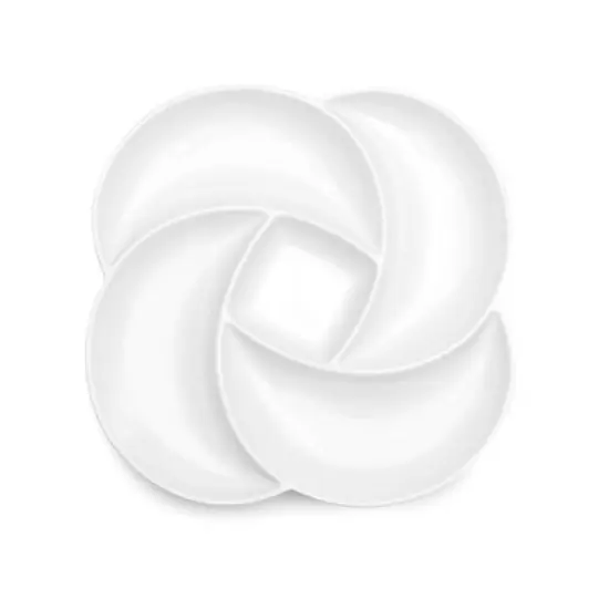 Q Home | White 18" Melamine Clover Serving Platter image {1}