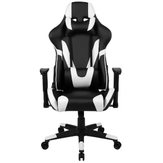 Emma and Oliver Racing Gaming Ergonomic Chair with Fully Reclining Back in Red LeatherSoft image {2}