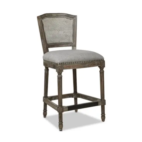 Jennifer Taylor Home Triomphe Rattan Wicker High Back Armless Counter Bar Stool image {1}