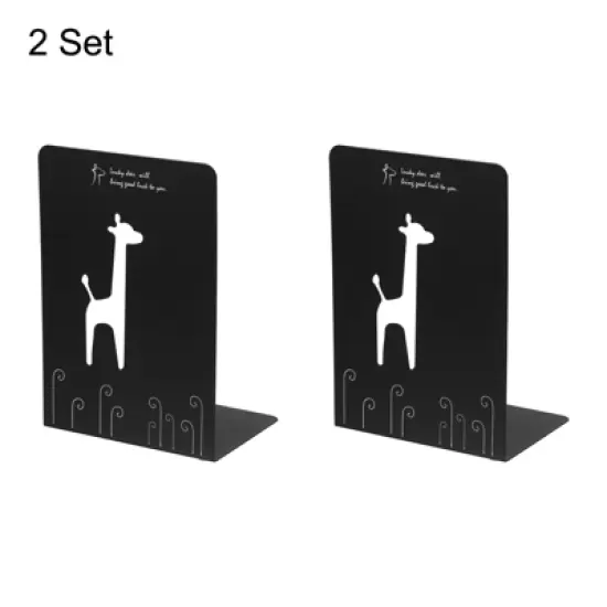 Unique Bargains Giraffe L-Shaped Metal Desk Organizer Bookend for Stationery Desktop Office Accessories image {2}