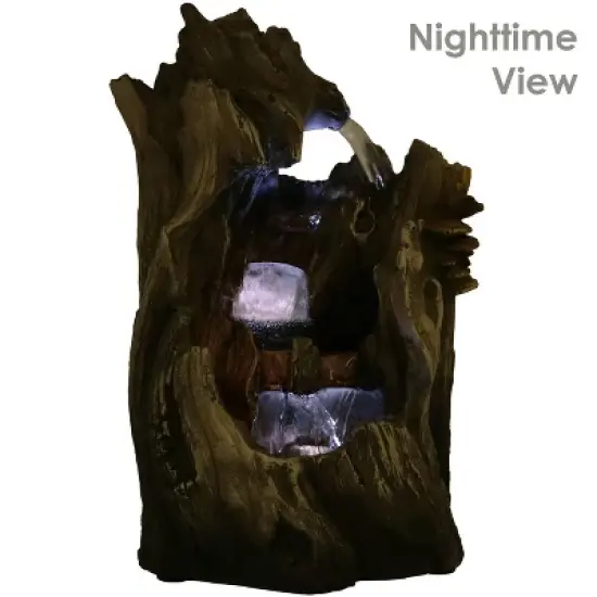 Sunnydaze Indoor Home Decorative Cascading Caves Waterfall Tabletop Water Fountain with LED Lights - 14" image {2}