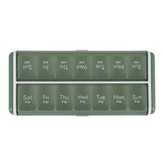 Unique Bargains 14 Grids Double Row Pill Case 1 Pc image {6}