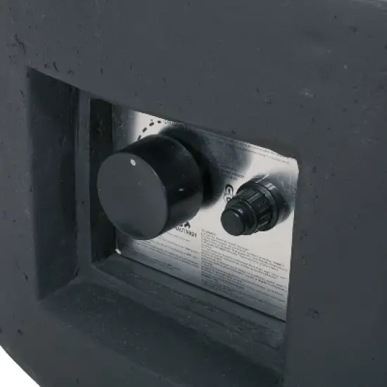 GDFStudio Hearth Outdoor 50,000 BTU Lightweight Concrete Circular Fire Pit Table image {5}