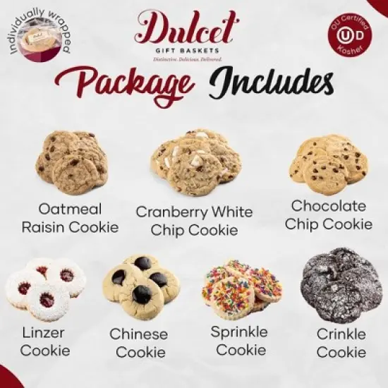Sympathy Gift Baskets, Gourmet Fresh Baked Chocolate Chip Cookies Gift Baskets, Cookies Food Basket for Son, Dad, and Husband by Dulcet Gift Baskets image {4}