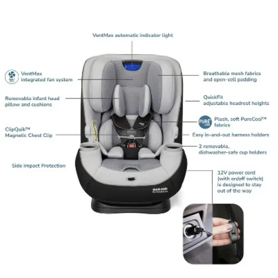 Maxi-Cosi Pria Chill All-in-One Convertible Car Seat - Gray image {18}
