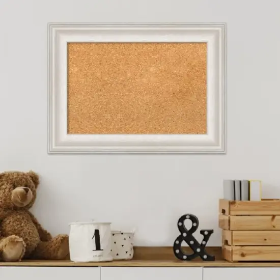 Amanti Art Trio White Wash Framed Corkboard, Natural Cork image {5}