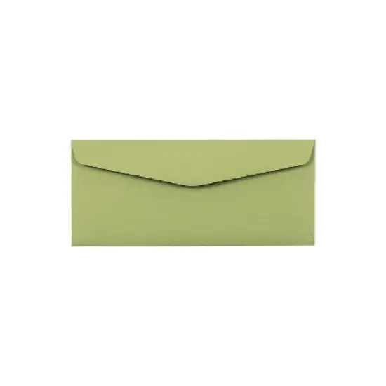 JAM Paper #10 Booklet Envelopes 4 1/8" x 9 1/2" Avocado Green 50/Pack (4260-102-50) image {4}