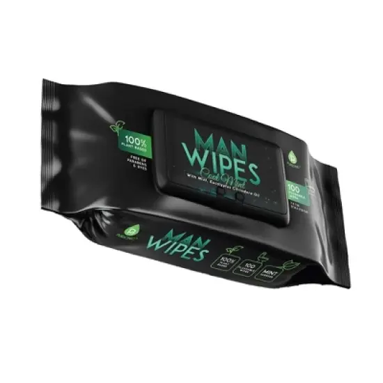 Pursonic 12 Pack of Flushable Man Wipes (1200 Mint Scented Wipes) image {4}